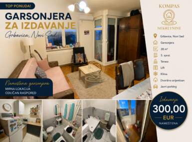 Jednosoban stan, Novi Sad | Izdavanje · 28m² · 300€