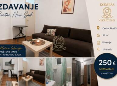 Jednosoban stan, Novi Sad | Izdavanje · 22m² · 250€