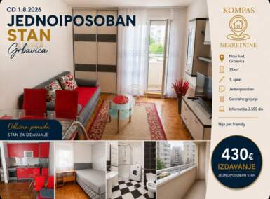 Jednoiposoban stan, Novi Sad | Izdavanje · 35m² · 430€