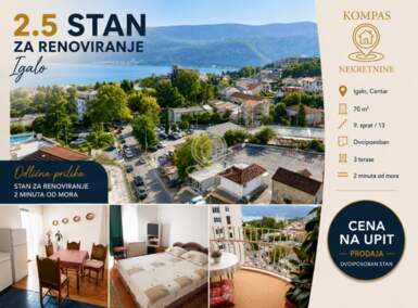 Dvoiposoban stan, Herceg Novi | Prodaja · 70m² · 175.000€