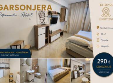 Garsonjera, Novi Sad - Blok 8 | Izdavanje · 30m² · 290€