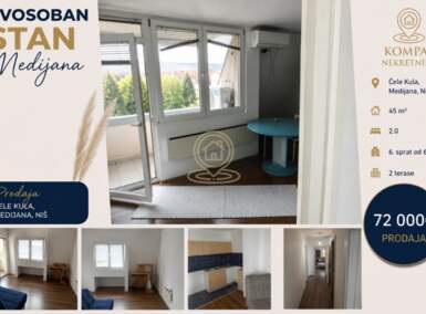Dvosoban stan, Niš - Ćele kula | Prodaja · 45m² · 72.000€