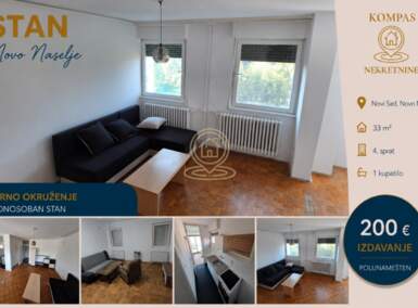 Garsonjera, Novi Sad | Izdavanje · 33m² · 200€