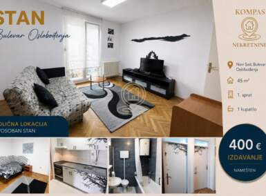 Dvosoban stan, Novi Sad | Izdavanje · 45m² · 400€