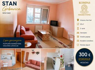 Jednosoban stan, Novi Sad | Izdavanje · 20m² · 300€