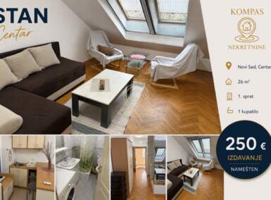 Garsonjera, Novi Sad | Izdavanje · 26m² · 250€