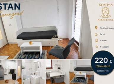 Garsonjera, Novi Sad - Šarengrad | Izdavanje · 26m² · 220€