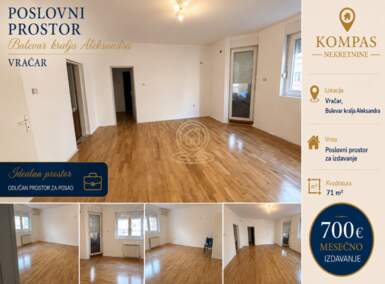 Poslovni prostor / Lokal, Beograd - Bulevar kralja Aleksandra | Izdavanje · 71m² · 700€