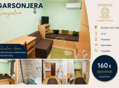 Garsonjera, Novi Sad | Izdavanje · 19m² · 160€