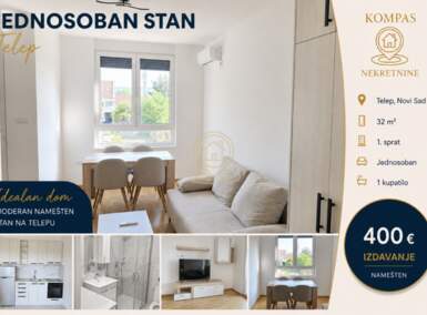 Jednosoban stan, Novi Sad | Izdavanje · 32m² · 400€