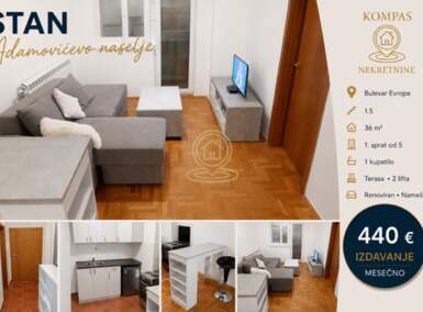 Jednoiposoban stan, Novi Sad | Izdavanje · 36m² · 440€