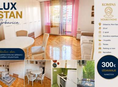 Garsonjera, Novi Sad | Izdavanje · 25m² · 300€