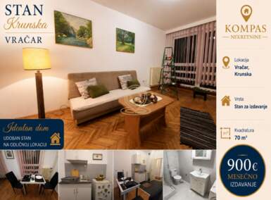 Trosoban stan, Beograd - Krunska | Izdavanje · 70m² · 900€
