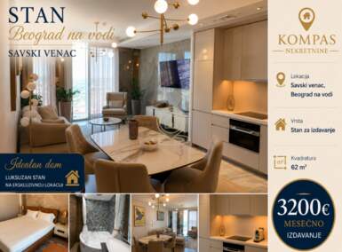 Dvosoban stan, Beograd - Beograd na vodi | Izdavanje · 62m² · 3.200€