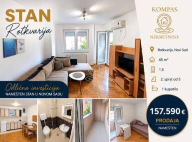 Jednoiposoban stan, Novi Sad | Prodaja · 45m² · 157.590€
