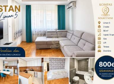 Trosoban stan, Novi Sad | Izdavanje · 56m² · 800€
