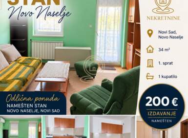 Jednosoban stan, Novi Sad | Izdavanje · 34m² · 200€