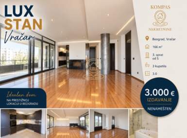 Trosoban stan, Beograd - Bulevar kralja Aleksandra | Izdavanje · 166m² · 3.000€