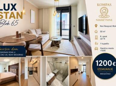 Dvosoban stan, Beograd - Blok 65 | Izdavanje · 50m² · 1.200€