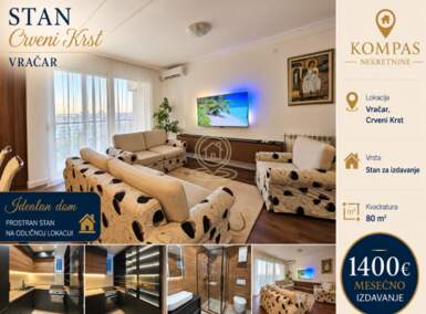 Trosoban stan, Beograd - Crveni Krst | Izdavanje · 80m² · 1.400€