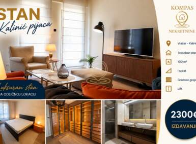 Trosoban stan, Beograd - Kalenić | Izdavanje · 100m² · 23.000€