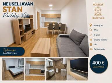 Dvosoban stan, Niš | Izdavanje · 49m² · 400€