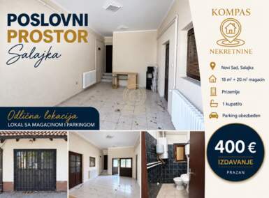 Poslovni prostor / Lokal, Novi Sad | Izdavanje · 18m² · 400€