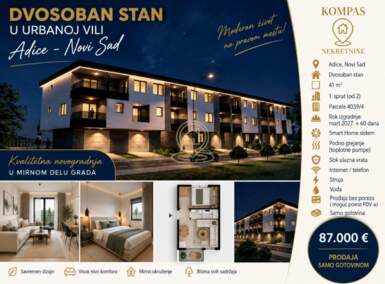 Dvosoban stan, Novi Sad | Prodaja · 41m² · 87.000€