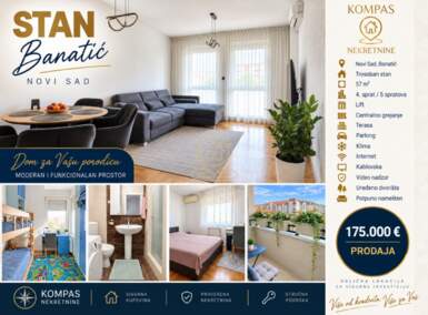 Trosoban stan, Novi Sad | Prodaja · 57m² · 175.000€