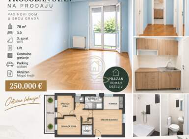 Trosoban stan, Novi Sad · 78m² · 250.000€ | SveNekretnine
