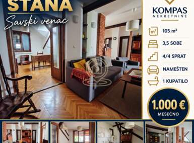 Troiposoban stan, Beograd · 105m² · 1.000€ | SveNekretnine