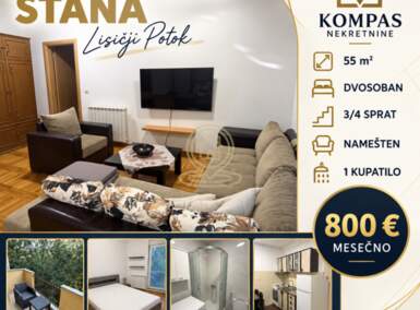 Dvosoban stan, Lisičji Potok · 55m² · 800€ | SveNekretnine