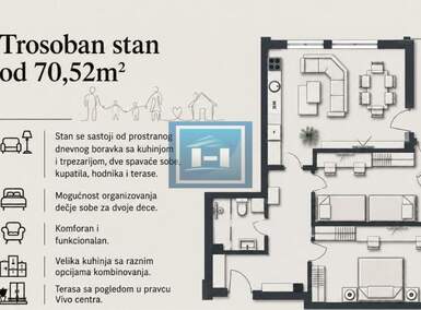 Trosoban stan, Jagodina · 70m² · 131.800€ | SveNekretnine
