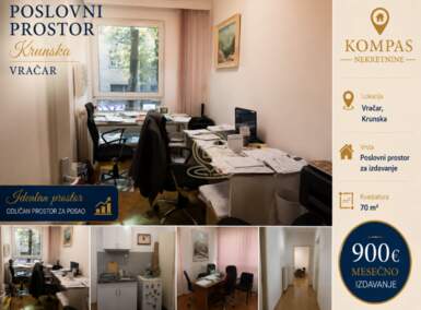 Poslovni prostor / Lokal, Krunska · 70m² · 900€ | SveNekretnine