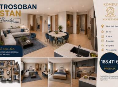 Trosoban stan, Novi Sad · 65m² · 186.190€ | SveNekretnine
