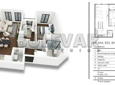 Dvoiposoban stan, Pantelej(Niš) · 59m² · 128.850€ | SveNekretnine