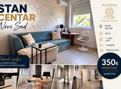 Garsonjera, Novi Sad · 24m² · 350€ | SveNekretnine