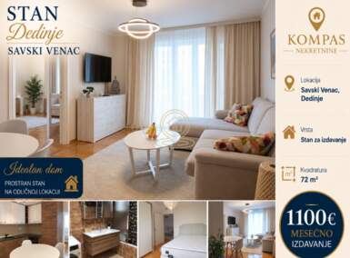 Trosoban stan, Dedinje · 72m² · 1.100€ | SveNekretnine