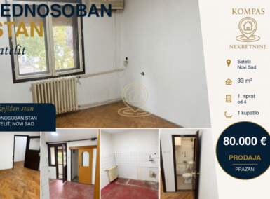 Jednosoban stan, Novi Sad · 33m² · 80.000€ | SveNekretnine