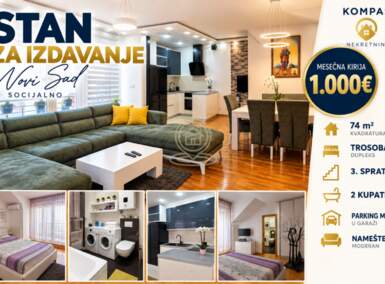 Trosoban stan, Novi Sad · 74m² · 1.000€ | SveNekretnine