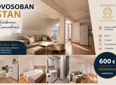Dvosoban stan, Kumodraž · 38m² · 600€ | SveNekretnine