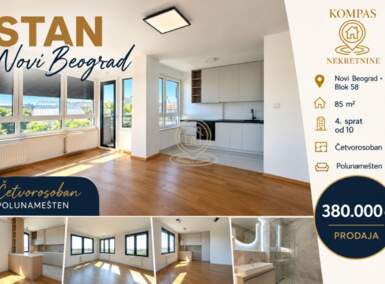 Cetvorosoban stan, Blok 58 · 85m² · 380.000€ | SveNekretnine