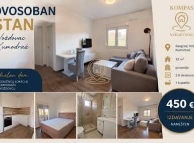 Dvosoban stan, Kumodraž · 32m² · 450€ | SveNekretnine