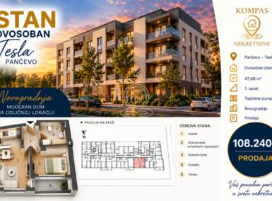 Dvosoban stan, Pančevo · 47m² · 108.240€ | SveNekretnine
