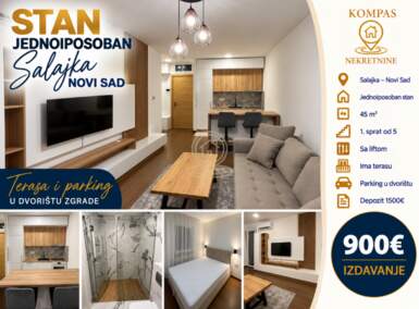 Stan, Novi Sad · 45m² · 900€ | SveNekretnine