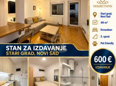 Dvosoban stan, Novi Sad · 49m² · 600€ | SveNekretnine