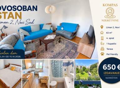 Dvosoban stan, Novi Sad · 63m² · 650€ | SveNekretnine