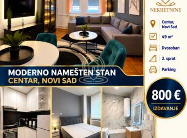 Dvosoban stan, Novi Sad · 49m² · 800€ | SveNekretnine