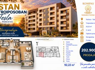 Troiposoban stan, Pančevo · 92m² · 202.900€ | SveNekretnine