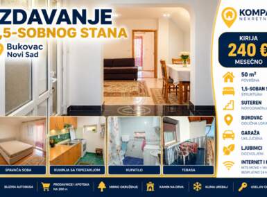 Jednoiposoban stan, Novi Sad · 50m² · 240€ | SveNekretnine